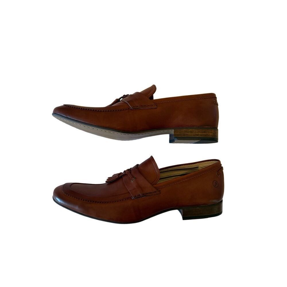 Bronx Mens Brown Leather Round Toe Slip On Tassel Loafers Shoes Size 44